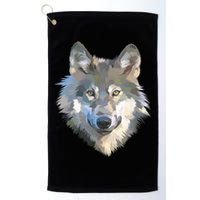 Realistic White Wolf, Realistic Animal Print With Colors Premium Golf Towel