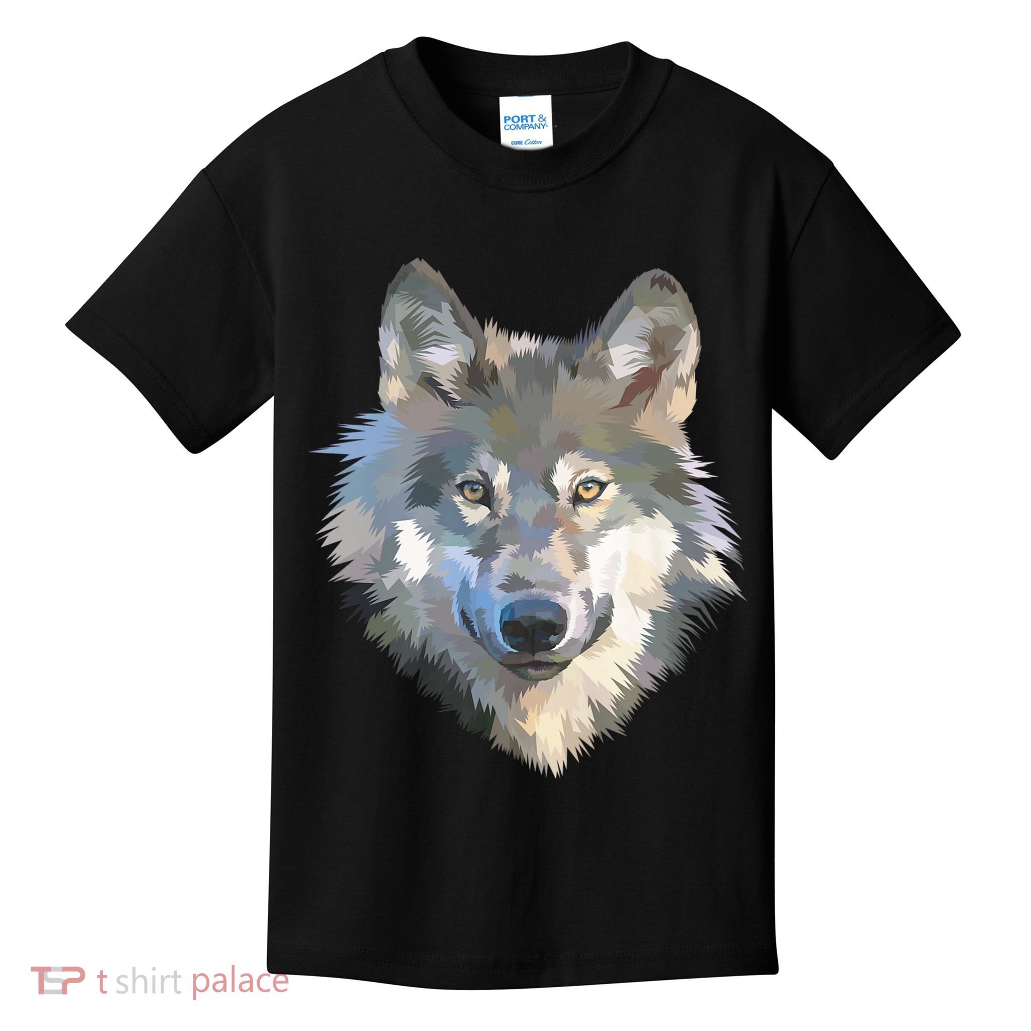 Realistic White Wolf, Realistic Animal Print With Colors Premium Kids T-Shirt