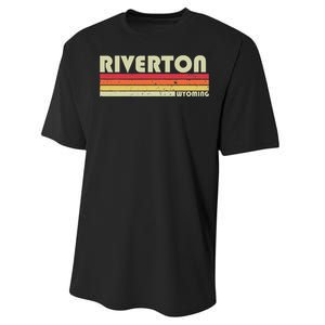 Riverton Wy Wyoming Funny City Home Roots Gift Retro 70s 80s Performance Sprint T-Shirt