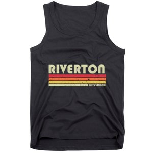 Riverton Wy Wyoming Funny City Home Roots Gift Retro 70s 80s Tank Top