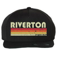 Riverton Wy Wyoming Funny City Home Roots Gift Retro 70s 80s Wool Snapback Cap