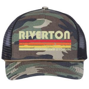 Riverton Wy Wyoming Funny City Home Roots Gift Retro 70s 80s Retro Rope Trucker Hat Cap