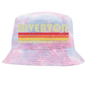 Riverton Wy Wyoming Funny City Home Roots Gift Retro 70s 80s Tie-Dyed Bucket Hat