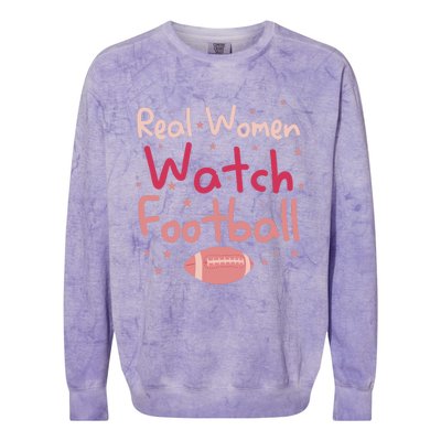 Real Wo Watch Football Rugby Lineman Fan Colorblast Crewneck Sweatshirt