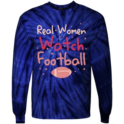 Real Wo Watch Football Rugby Lineman Fan Tie-Dye Long Sleeve Shirt