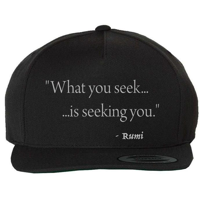 Rumi What You Seek Is Seeking You Wool Snapback Cap