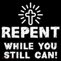 Repent While You Still Can! Christian (White) 7-Panel Snapback Hat