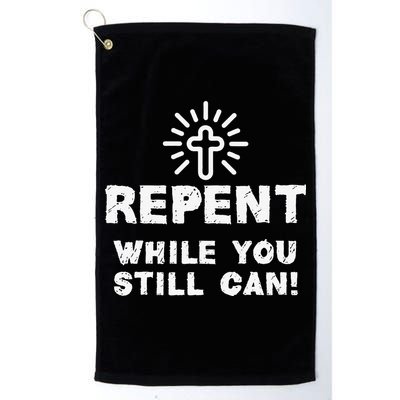Repent While You Still Can! Christian (White) Golf Towel