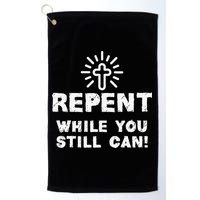Repent While You Still Can! Christian (White) Golf Towel
