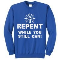 Repent While You Still Can! Christian (White) Sweatshirt