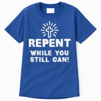 Repent While You Still Can! Christian (White) Tall T-Shirt