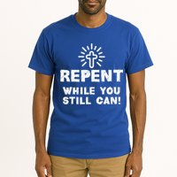 Repent While You Still Can! Christian (White) Tall T-Shirt