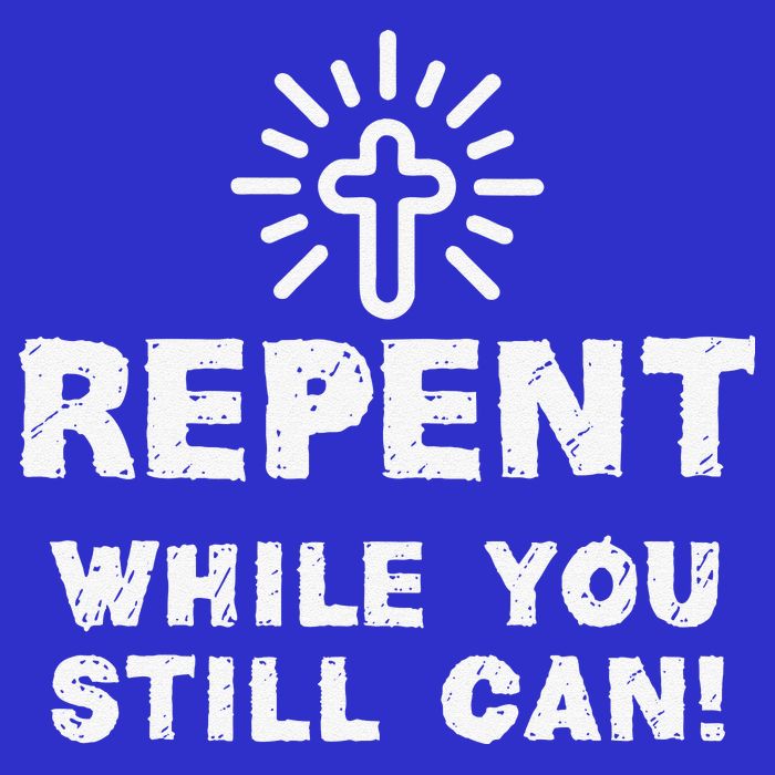 Repent While You Still Can! Christian (White) 16 in Basic Backpack
