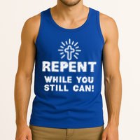 Repent While You Still Can! Christian (White) Tank Top