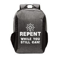 Repent While You Still Can! Christian (White) Vector Backpack