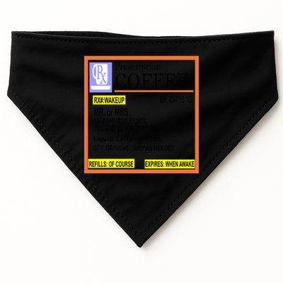 Rx Prescription Coffee Dr Caffeine Funny USA-Made Doggie Bandana
