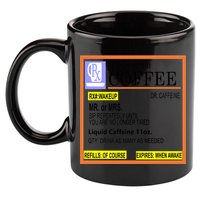 Rx Prescription Coffee Dr Caffeine Funny 11oz C Handle Ceramic Mug