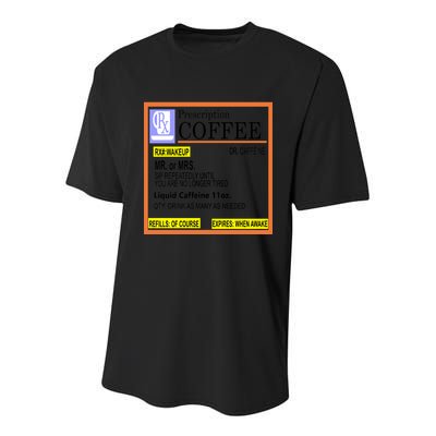 Rx Prescription Coffee Dr Caffeine Funny Youth Performance Sprint T-Shirt