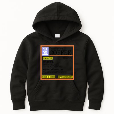 Rx Prescription Coffee Dr Caffeine Funny Kids Hoodie