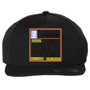 Rx Prescription Coffee Dr Caffeine Funny Wool Snapback Cap