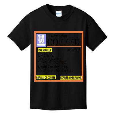 Rx Prescription Coffee Dr Caffeine Funny Kids T-Shirt