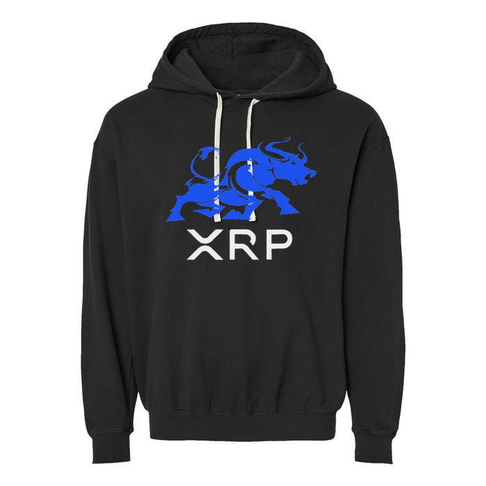 Ripple Xrp Bullrun To The Moon Cryptocurrency Coin Token Garment-Dyed Fleece Hoodie