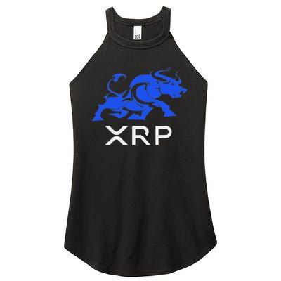Ripple Xrp Bullrun To The Moon Cryptocurrency Coin Token Women's Perfect Tri Rocker Tank