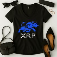 Ripple Xrp Bullrun To The Moon Cryptocurrency Coin Token Women's V-Neck T-Shirt