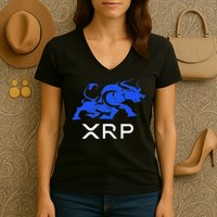 Ripple Xrp Bullrun To The Moon Cryptocurrency Coin Token Women's V-Neck T-Shirt