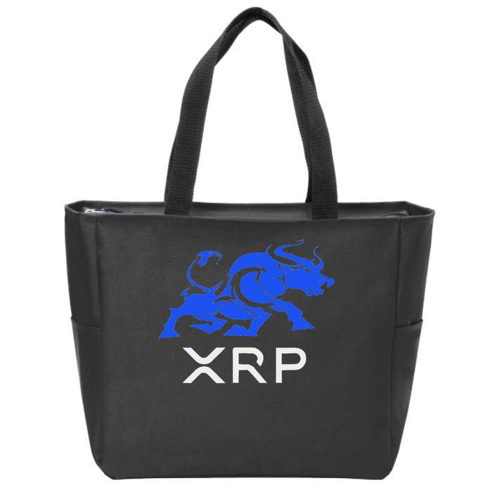 Ripple Xrp Bullrun To The Moon Cryptocurrency Coin Token Zip Tote Bag