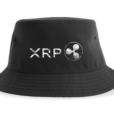 Ripple Xrp Crypto Token Blockchain Technology White Vintage Sustainable Bucket Hat