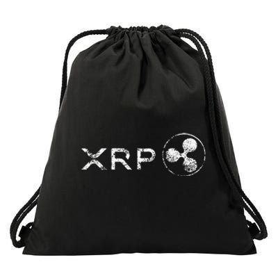 Ripple Xrp Crypto Token Blockchain Technology White Vintage Drawstring Bag