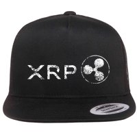 Ripple Xrp Crypto Token Blockchain Technology White Vintage Flat Bill Trucker Hat