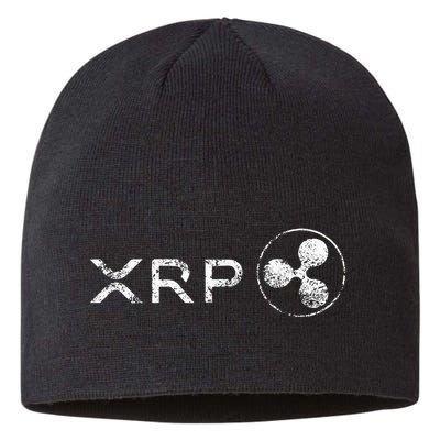Ripple Xrp Crypto Token Blockchain Technology White Vintage Sustainable Beanie