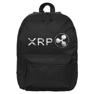 Ripple Xrp Crypto Token Blockchain Technology White Vintage 16 in Basic Backpack