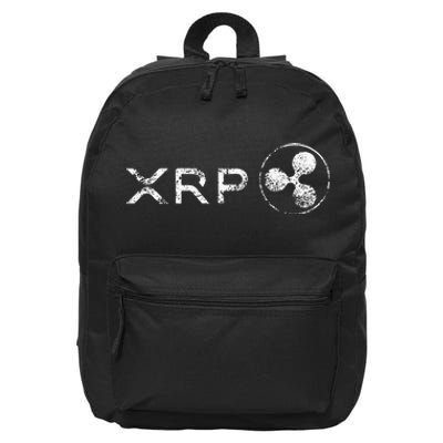 Ripple Xrp Crypto Token Blockchain Technology White Vintage 16 in Basic Backpack