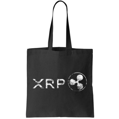 Ripple Xrp Crypto Token Blockchain Technology White Vintage Tote Bag