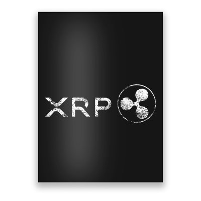 Ripple Xrp Crypto Token Blockchain Technology White Vintage Poster