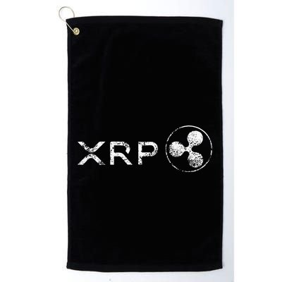 Ripple Xrp Crypto Token Blockchain Technology White Vintage Golf Towel