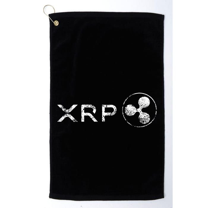 Ripple Xrp Crypto Token Blockchain Technology White Vintage Golf Towel