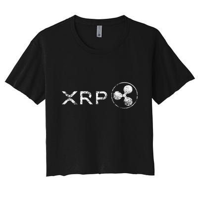 Ripple Xrp Crypto Token Blockchain Technology White Vintage Crop Top