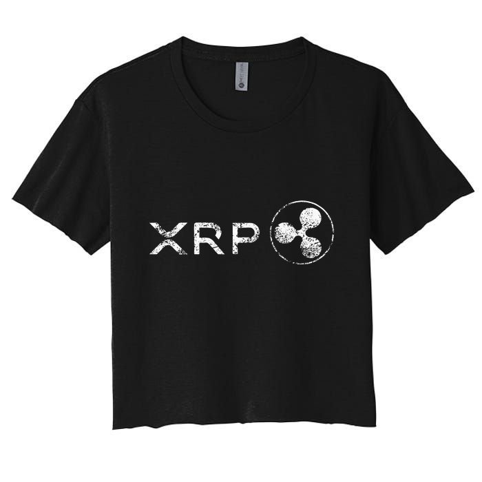 Ripple Xrp Crypto Token Blockchain Technology White Vintage Crop Top