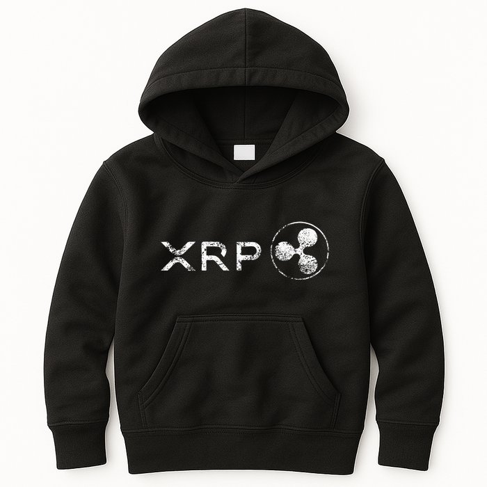 Ripple Xrp Crypto Token Blockchain Technology White Vintage Kids Hoodie