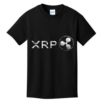 Ripple Xrp Crypto Token Blockchain Technology White Vintage Kids T-Shirt