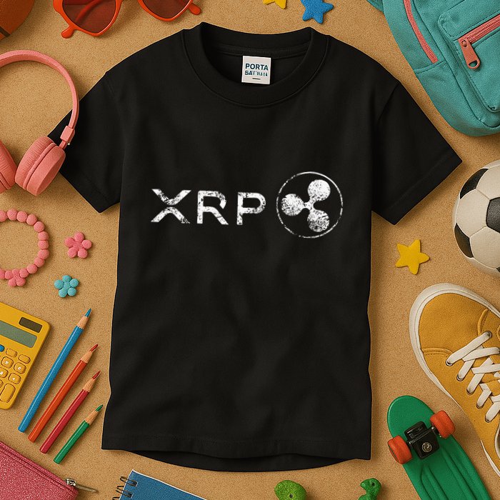 Ripple Xrp Crypto Token Blockchain Technology White Vintage Kids T-Shirt
