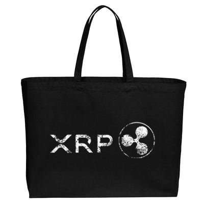 Ripple Xrp Crypto Token Blockchain Technology White Vintage Cotton Canvas Jumbo Tote