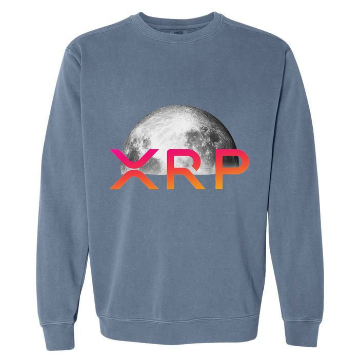 Ripple Xrp Coin Moon Xrp Army Crypto Cryptocurrency Garment-Dyed Sweatshirt