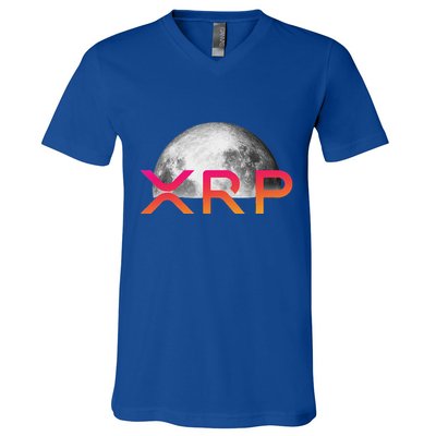Ripple Xrp Coin Moon Xrp Army Crypto Cryptocurrency V-Neck T-Shirt