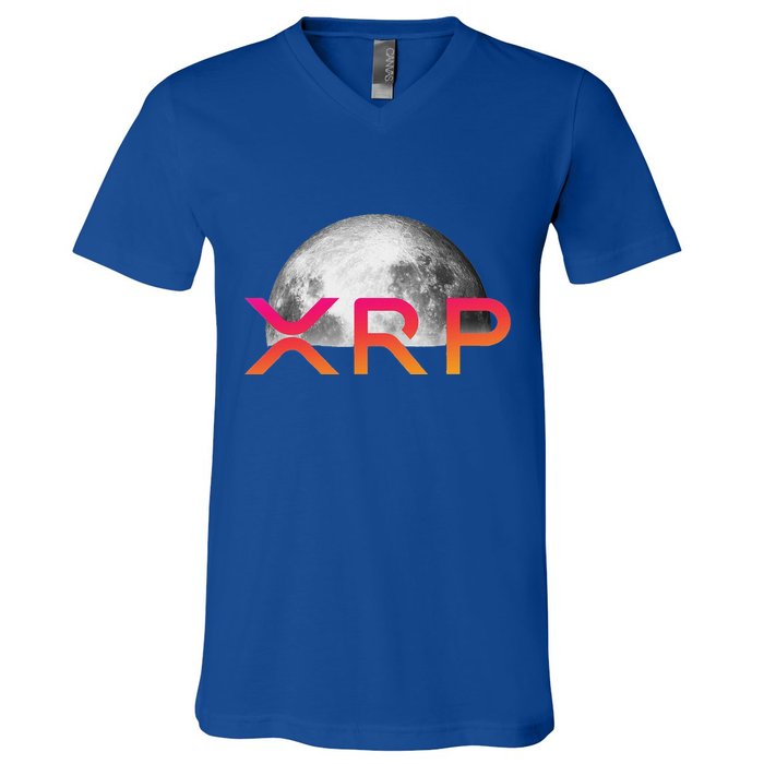 Ripple Xrp Coin Moon Xrp Army Crypto Cryptocurrency V-Neck T-Shirt