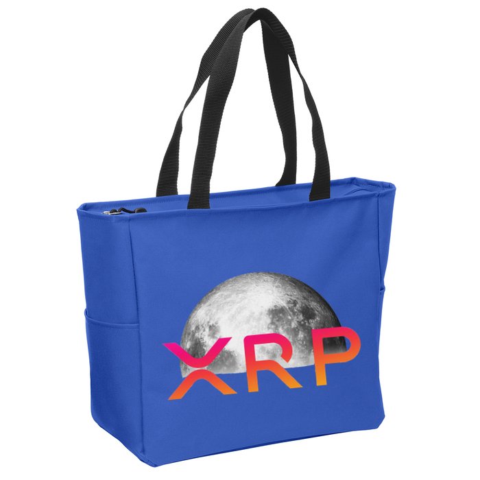 Ripple Xrp Coin Moon Xrp Army Crypto Cryptocurrency Zip Tote Bag